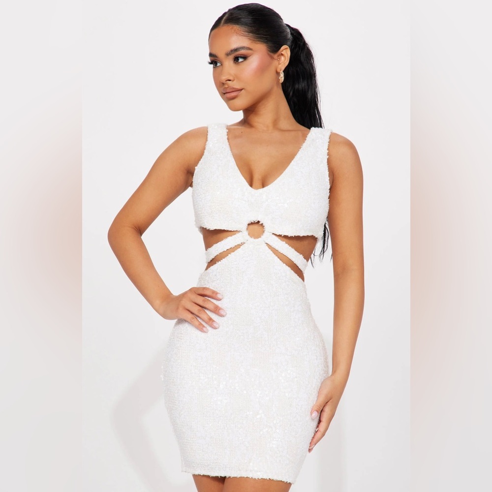 White Cut Out Dress